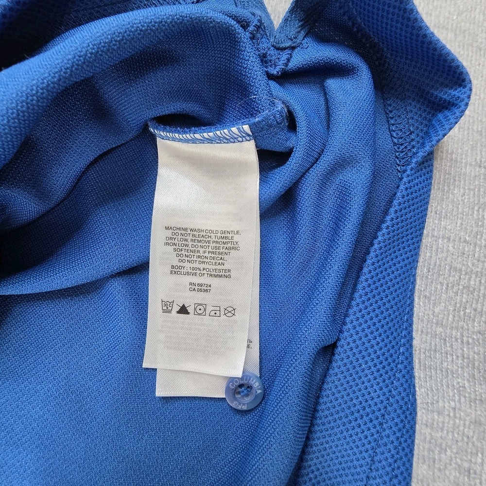 Columbia Polo Shirt Mens Large PFG Perfect‎ Cast Blue Vented Omni-Shade XM6930 - Picture 11 of 15